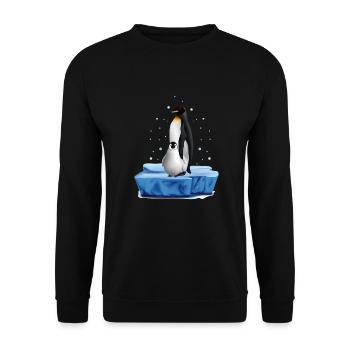 Baby penguin design - Unisex Sweatshirt - black - Front - Alina (178cm) & Michal (187cm)