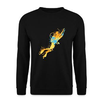 Diver Dive Splash - Unisex Sweatshirt - black - Front - Alina (178cm) & Michal (187cm)
