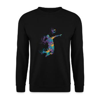 Volley-ball splash - Sweat-shirt Unisexe - noir - Devant - Alina (178cm) & Michal (187cm)