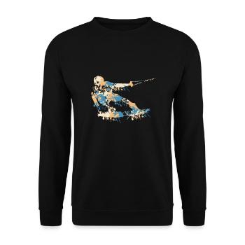 Wakeboard splash - Unisex Sweatshirt - black - Front - Alina (178cm) & Michal (187cm)