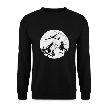 Segelflugzeug - Unisex Pullover - Schwarz - Vorne - Alina (178cm) & Michal (187cm)