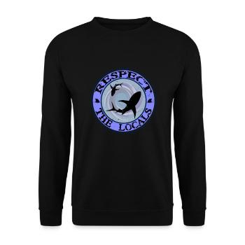 Respect The Locals Shark - Unisex Sweatshirt - black - Front - Alina (178cm) & Michal (187cm)
