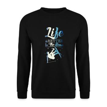 Skifahren Freestyle - Unisex Pullover - Schwarz - Vorne - Alina (178cm) & Michal (187cm)