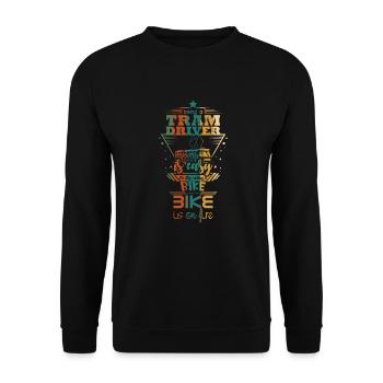 Conducteur de tram disant - Sweat-shirt Unisexe - noir - Devant - Alina (178cm) & Michal (187cm)