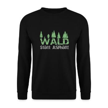Wald statt Asphalt - Unisex Pullover - Schwarz - Vorne - Alina (178cm) & Michal (187cm)
