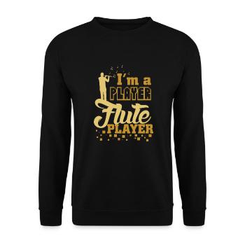 Flûte traversière disant - Sweat-shirt Unisexe - noir - Devant - Alina (178cm) & Michal (187cm)