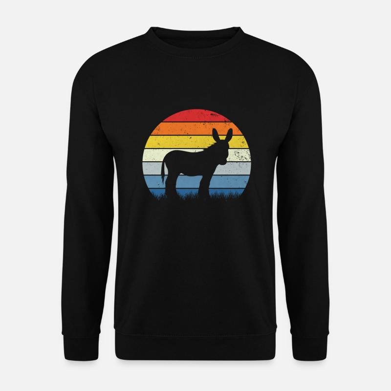 Esel Retro - Unisex Pullover - Schwarz