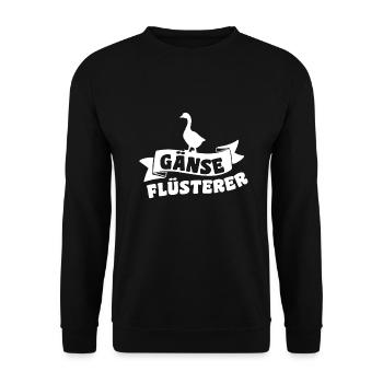 Gänse Flüsterer - Unisex Pullover - Schwarz - Vorne - Alina (178cm) & Michal (187cm)