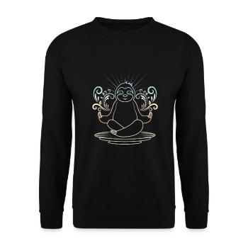 Yoga paresseux - Sweat-shirt Unisexe - noir - Devant - Alina (178cm) & Michal (187cm)
