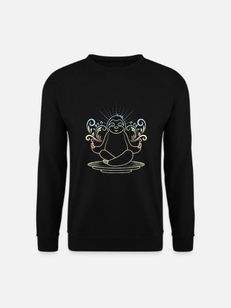 Sloth yoga - Unisex Sweatshirt - black
