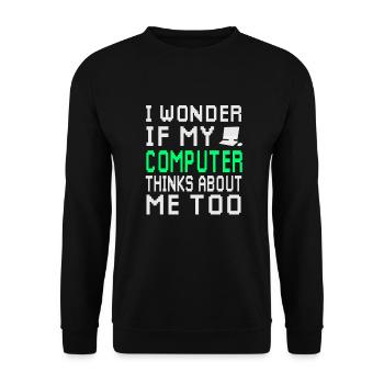 ordinateur - Sweat-shirt Unisexe - noir - Devant - Alina (178cm) & Michal (187cm)