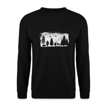 Forest Animals Design - Unisex Sweatshirt - black - Front - Alina (178cm) & Michal (187cm)