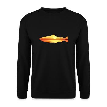 Trout - Unisex Sweatshirt - black - Front - Alina (178cm) & Michal (187cm)