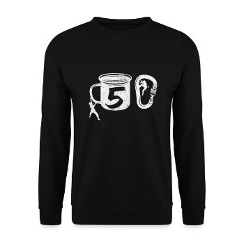 Klettern 50 - Unisex Pullover - Schwarz - Vorne - Alina (178cm) & Michal (187cm)