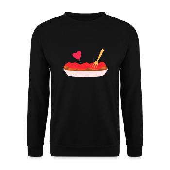 Currywurst - Unisex Sweatshirt - black - Front - Alina (178cm) & Michal (187cm)