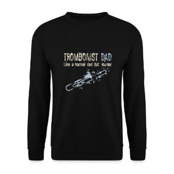 Trombone papa - Sweat-shirt Unisexe - noir - Devant - Alina (178cm) & Michal (187cm)