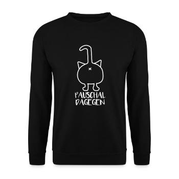 Pauschal dagegen - Unisex Pullover - Schwarz - Vorne - Alina (178cm) & Michal (187cm)