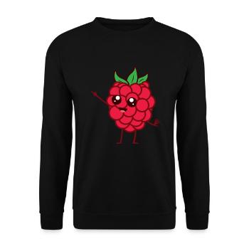 Himbeere süß - Unisex Pullover - Schwarz - Vorne - Alina (178cm) & Michal (187cm)