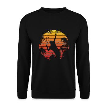 Retro Tennis - Sweat-shirt Unisexe - noir - Devant - Alina (178cm) & Michal (187cm)