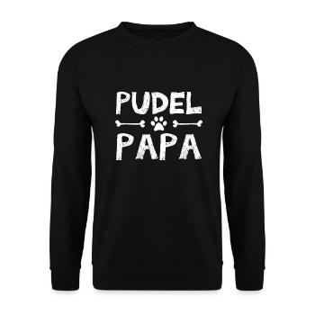 Pudel Papa - Unisex Pullover - Schwarz - Vorne - Alina (178cm) & Michal (187cm)