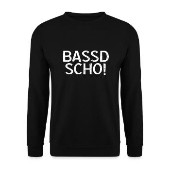 Bassd scho - Unisex Pullover - Schwarz - Vorne - Alina (178cm) & Michal (187cm)