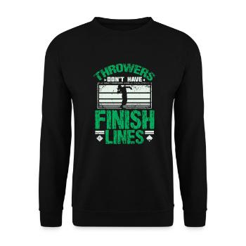 Kugelstoßen finish line - Unisex Pullover - Schwarz - Vorne - Alina (178cm) & Michal (187cm)