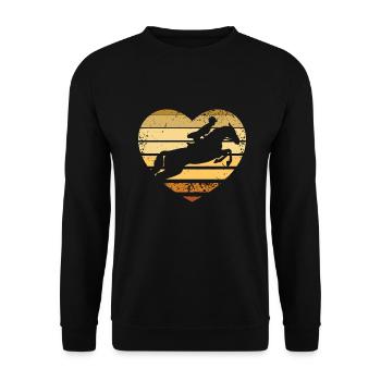 Show Jumping Heart - Unisex Sweatshirt - black - Front - Alina (178cm) & Michal (187cm)