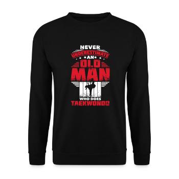 Taekwondo old man - Unisex Pullover - Schwarz - Vorne - Alina (178cm) & Michal (187cm)