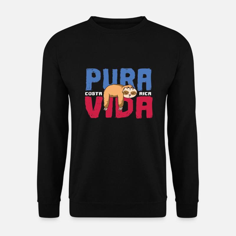 Pura vida Faultier - Unisex Pullover - Schwarz