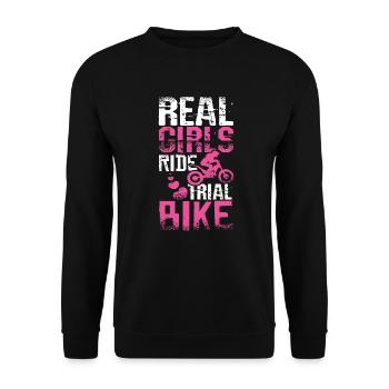 Girls ride trial bike - Unisex Sweatshirt - black - Front - Alina (178cm) & Michal (187cm)