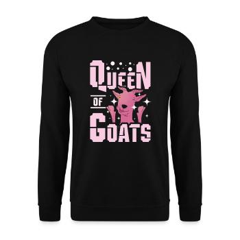 Ziegen Queen - Unisex Pullover - Schwarz - Vorne - Alina (178cm) & Michal (187cm)