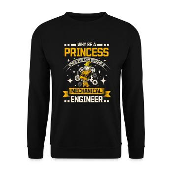 Maschinenbauingenieur Prinzessin - Unisex Pullover - Schwarz - Vorne - Alina (178cm) & Michal (187cm)