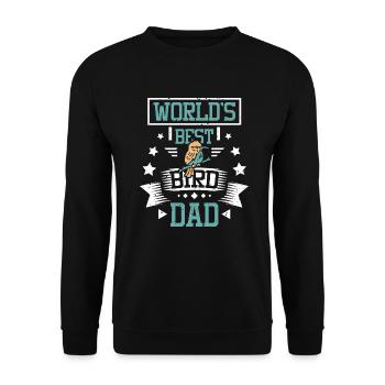 World's best Bird Dad - Unisex Pullover - Schwarz - Vorne - Alina (178cm) & Michal (187cm)