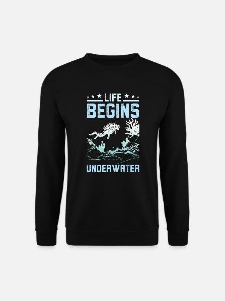 Life Begins underwater - Unisex Sweatshirt - black