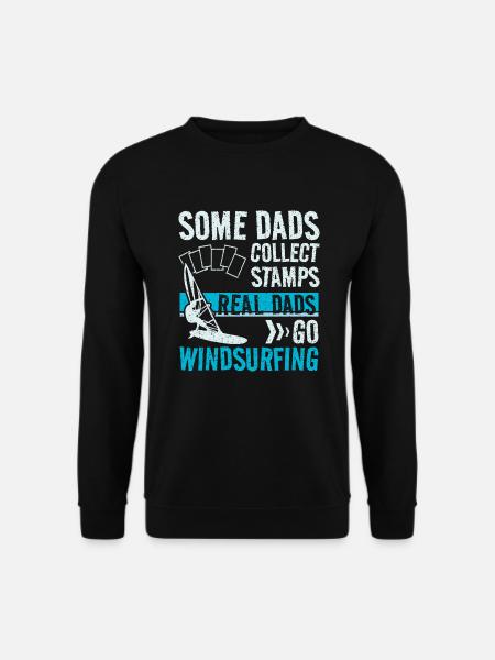 Real dad go windsurfing - Unisex Pullover - Schwarz