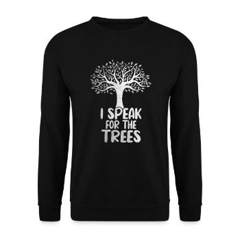 I speak for the trees - Unisex Sweatshirt - black - Front - Alina (178cm) & Michal (187cm)