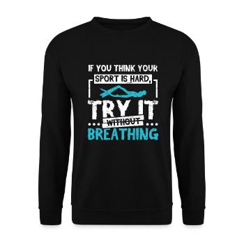 Sport without breathing Freitauchen - Unisex Pullover - Schwarz - Vorne - Alina (178cm) & Michal (187cm)