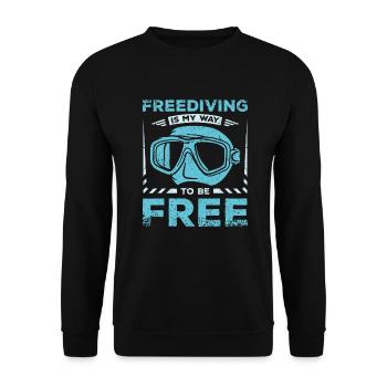 L’apnée est ma façon d’être libre - Sweat-shirt Unisexe - noir - Devant - Alina (178cm) & Michal (187cm)