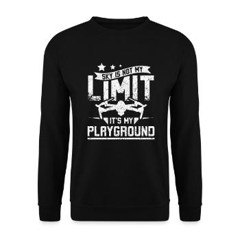 Sky is not my limit its my playground drone pilot - Unisex Sweatshirt - black - Front - Alina (178cm) & Michal (187cm)
