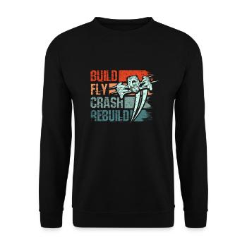 Construire fly crash reconstruire drone - Sweat-shirt Unisexe - noir - Devant - Alina (178cm) & Michal (187cm)