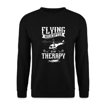 Piloter un hélicoptère est ma thérapie - Sweat-shirt Unisexe - noir - Devant - Alina (178cm) & Michal (187cm)