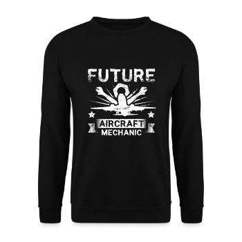 Futur mécanicien d’aéronefs - Sweat-shirt Unisexe - noir - Devant - Alina (178cm) & Michal (187cm)