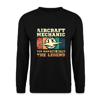 Aircraft mechanic the man the myth the legend - Unisex Sweatshirt - black - Front - Alina (178cm) & Michal (187cm)