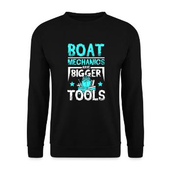 Boat mechanics have bigger tools - Unisex Pullover - Schwarz - Vorne - Alina (178cm) & Michal (187cm)