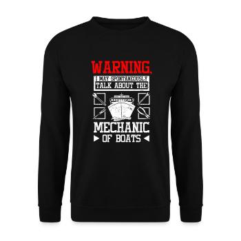 Talk about boat mecanic - Unisex Sweatshirt - black - Front - Alina (178cm) & Michal (187cm)