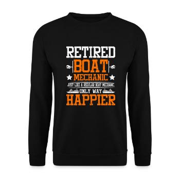 Retired boat mechanic - Unisex Sweatshirt - black - Front - Alina (178cm) & Michal (187cm)