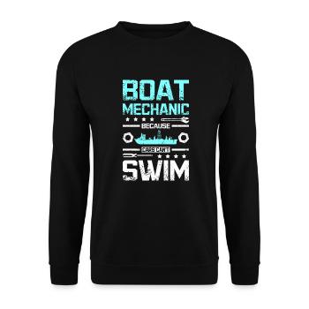 Mécanicien de bateau parce que les voitures ne savent pas nager - Sweat-shirt Unisexe - noir - Devant - Alina (178cm) & Michal (187cm)