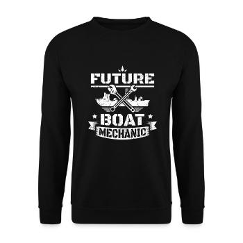 Future boat mechanic - Unisex Sweatshirt - black - Front - Alina (178cm) & Michal (187cm)