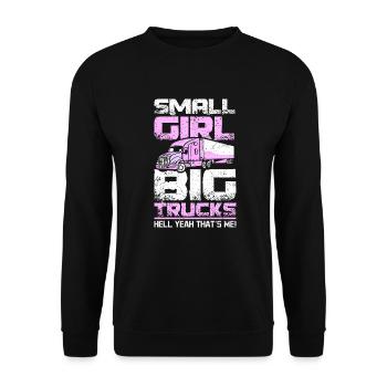 Small girl big trucks - Unisex Pullover - Schwarz - Vorne - Alina (178cm) & Michal (187cm)