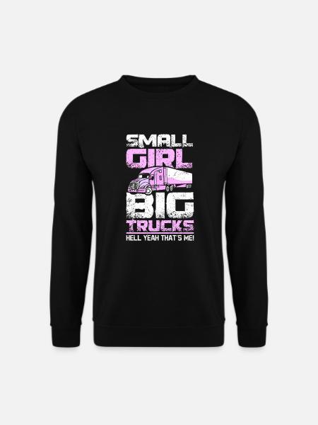 Small girl big trucks - Unisex Sweatshirt - black